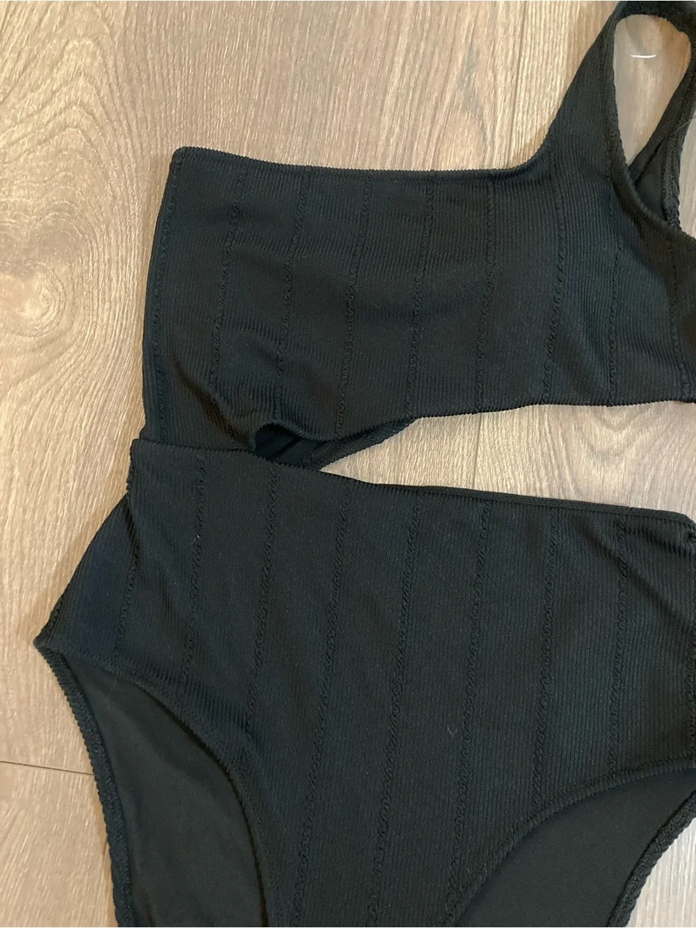 Aerie Swim One Piece Full Coverage Swimsuit Black Size Large